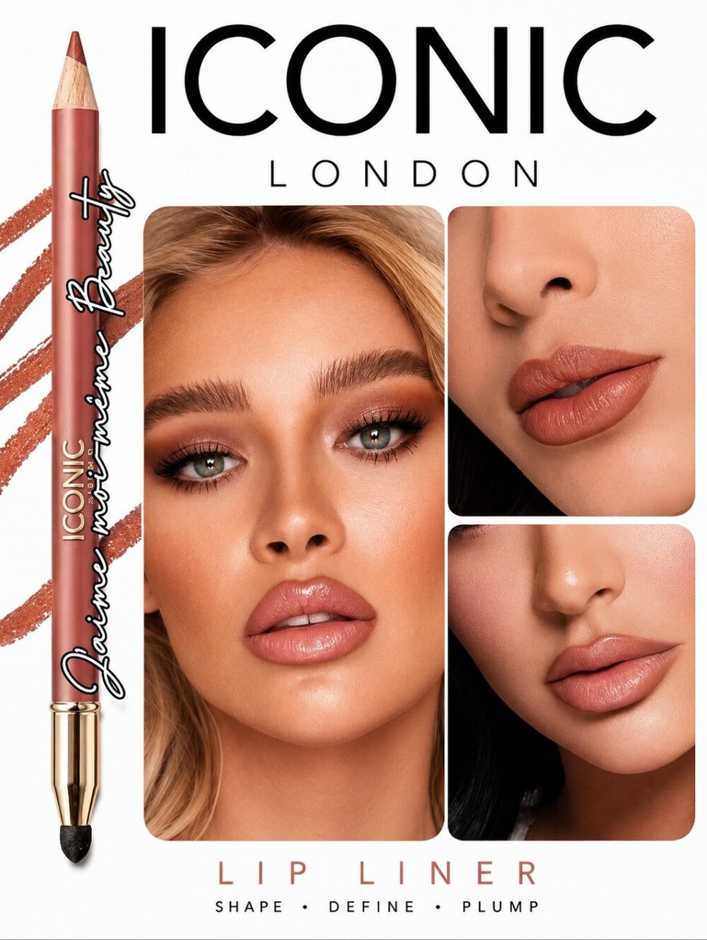 Iconic London Fuller Pout Plumping Sculpting Lip Liner Muted Berry Nude Sister